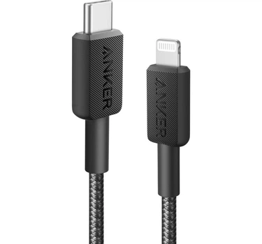 Кабель Anker 322 USB-C to Lightning - 1.8m Nylon Black (A81B6G11)
