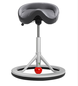 Стул седло для активного сидения Backapp Smart Leather, Silver Grey, Red ball