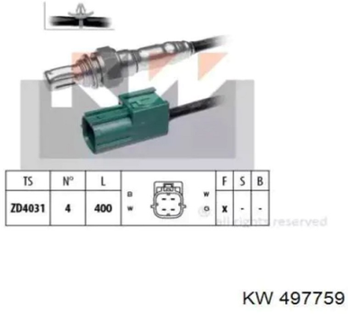 Лямбда-зонд KW (аналог EPS 1.997.759/Facet 10.7759) (497759)