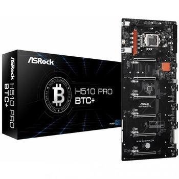 Материнська плата ASRock H510 PRO BTC+ s1200 H510 1xDDR4; HDMI; 6 PCIe 3.0 x16 1 Mining Port; ATX