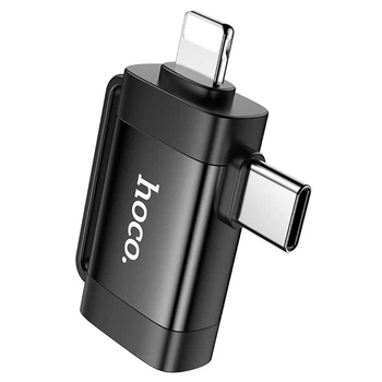 Перехідник HOCO UA31F 2-in-1 OTG Adapter Lightning / Type-C to USB Чорний