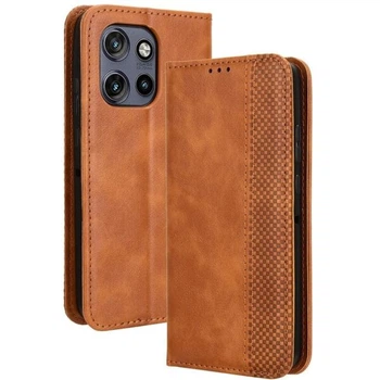 Чохол-книжка Deexe Retro Style для Motorola Edge 50 Neo / Edge 60 Neo - Brown