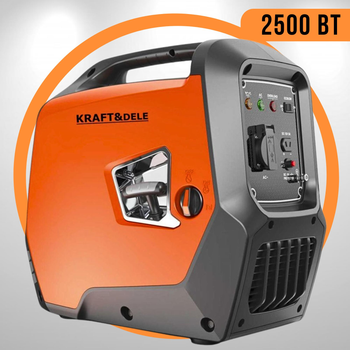 Інверторний Бензиновий генератор 2.5 кВт із ручним запуском KRAFT&DELE KD697 + AVR Однофазний Бензогенератор 2500 Вт з механічним ручним стартером Електрогенератор на бензині 220В