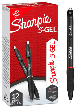 Zestaw długopisów żelowych Sharpie S-Gel Czerwone 12 szt (ZES3026981365997)