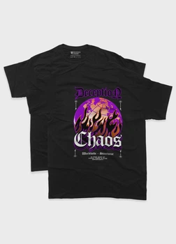 Чоловіча футболка MODNO з STREETWEAR принтом "CHAOS" Premium Cotton S Чорний (TS002-100-1-081-B-BL-M)