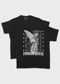 Чоловіча футболка MODNO з STREETWEAR принтом "FORGIVENESS" Premium Cotton L Чорний (TS002-100-1-105-B-BL-M)