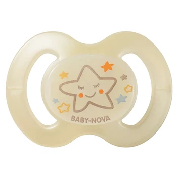 Пустышка силиконовая (0-6 мес) бежевая Baby-Nova 1 шт. (4001071011991)