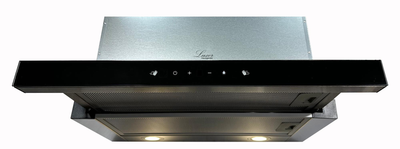Вытяжка Luxor Beste F 60 SS 1450 m3 LED 6 скоростей турбины + включение вытяжки от движения руки, черный