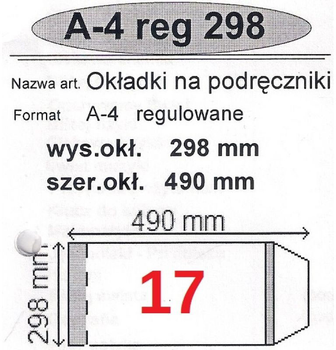 Zestaw okładek do podręczników Narnia Regulowanych Nr 17 A4 298 x 490 mm 50 szt (ZES5907443800578)