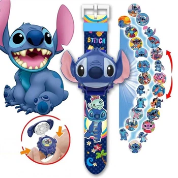 Ігровий набір Проекційний дитячий Годинник Projector Watch Стич Disney Lilo and Stitch з 24 видами зображення героїв мультфільму