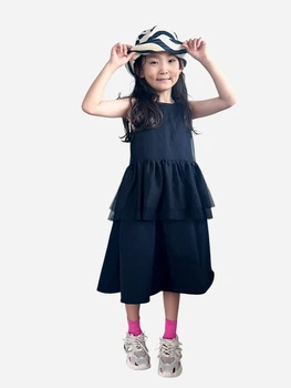 Подростковое школьное платье для девочки Uniqlo 175804333 164 см Синее (1159811318)