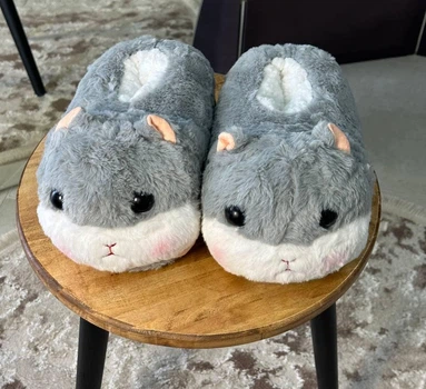 Домашні Тапочки Іграшки Кігурумі Kigurumi Хом'як Теплі Для Дівчинки Сірий 35-41 (Д753122)