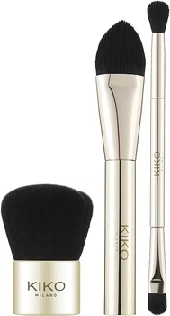 Подарунковий набір пензлів для макіяжу в косметичці Kiko Milano Joyful Holiday Unmissable Brushes Kit