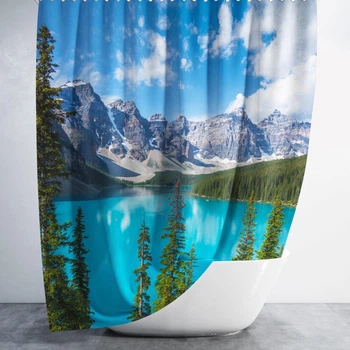 Штора в ванную комнату Rocky Mountains Tropichome 180x200 cм 3д преиум дизайн Турция