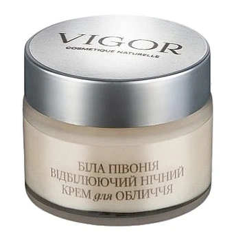 Отбеливающий ночной крем для лица "Белый пион" - Vigor Cosmetique Naturelle 50ml (1366419-15905388)
