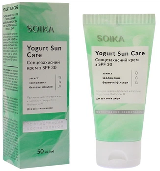 Солнцезащитный крем для лица с пребиотическим комплексом - Soika Yogurt Sun Care SPF30 50ml (1225087-756617092-2)