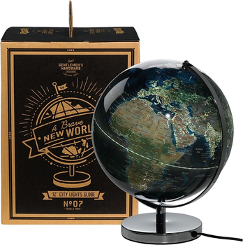 Глобус Gentlemen's Hardware Globe City Lights з підсвіткою 30 см (0840214800610)