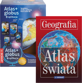 Globus Demart z atlasem świata 22 cm (9788379125623)