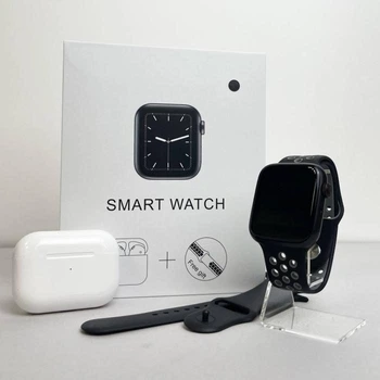 Набір 3 в 1 комплект T55 pro max Smart Watch 8 Навушники безпровідні air pro 2 чорний