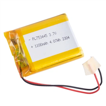 LiPo 1100 mAh, 3,7V, 7,5x34x45мм LiPower акумулятор літій-полімерний PL753445