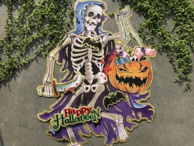 Наклейка на Halloween - Скелет 51 см