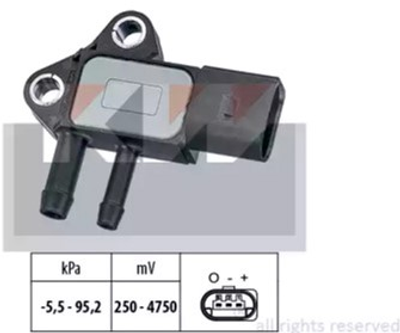 Датчик давления выхлопных газов KW (аналог EPS 1.993.297/Facet 10.3297) (493297)