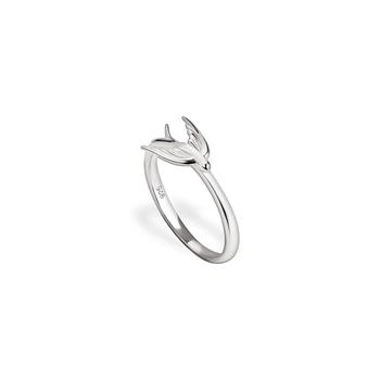 Серебряное кольцо с ласточкой флора и фауна, Размер 16,0, Вес: 1.9 г