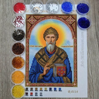 Набір для вишивання бісером Art-Millennium. N-0114 Святий Спиридон Тримифунтський. Іменна ікона