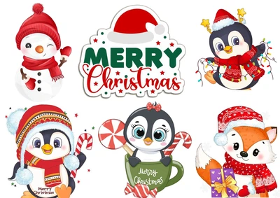 Вафельная картинка Merry Christmas Счастливого Рождества №2