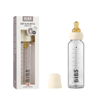 Дитяча бутилочка BIBS Baby Glass Bottle Complete Set 225 ml, Ivory