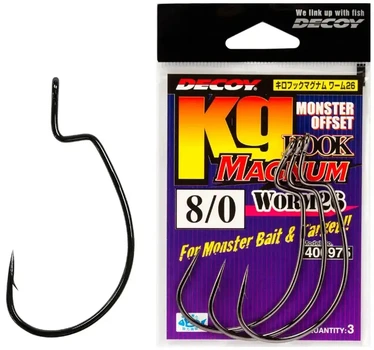 Крючок офсетный Decoy Worm26 Kg HOOK MAGNUM 10/0. 2 шт/уп