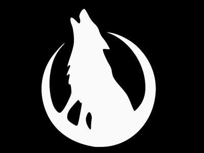 Наклейка на Авто / Мото / Витрину на Стекло Кузов " Хэллоуин - Halloween - Волк 4 - Wolf " белый цвет