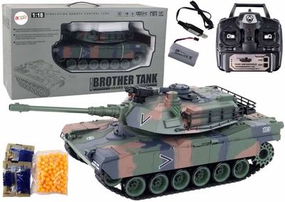 Czołg zdalnie sterowany Leantoys RC Cannon Smoke Shield Sounds Moro (5905679078105)