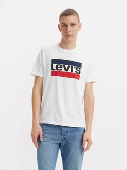 Футболка бавовняна довга чоловіча Levi's 713246391 XS Біла (1159815177)