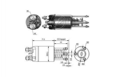 Втягивающее реле стартера ZM ZM3651 Seat Ibiza; Fiat Panda 9942333, 9941308