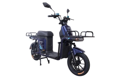 Электроскутер Грузовой с двумя большими багажниками Crosser MAX (800W, 72V,20Ah) Синий