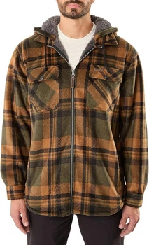 Тепла куртка-шерпа Smith's Workwear Sherpa Lined Zip Microfleece Jacket Color: Olive/Camel L