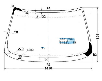 Скло лобове XYG для AUDI 80/90 1986-1994 8534AGNBLV