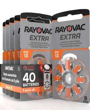 Батарейка Rayovac Extra ZA13, 40 штук, для слуховых аппаратов