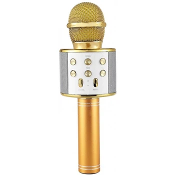 Беспроводной караоке-микрофон детский со встроенной колонкой Handheld KTV Bluetooth-Microphone Gold, золотистый (WS-858G)