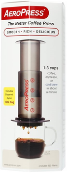 Zestaw AeroPress Zaparzacz do kawy AeroPress + Filtry papierowe 350 szt + Mieszadło + Miarka + Lejek + Pokrowiec 250 ml (085276000824)