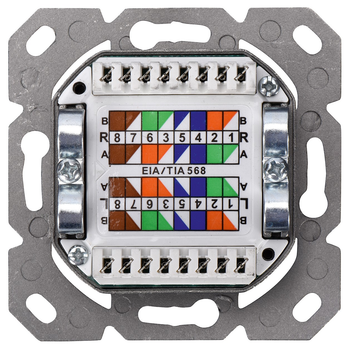 Настінна розетка Digitus Cat 5e 2x RJ-45 LSA 8P8C (DN-9001-N)