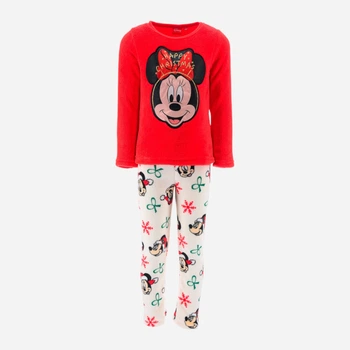Детская новогодняя теплая флисовая пижама для девочки Disney Minnie XH20069 92-98 см Красная (3609087335424)