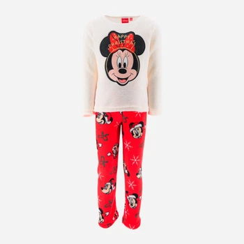 Детская новогодняя теплая флисовая пижама для девочки Disney Minnie XH20069 92-98 см Белая (3609087335462)