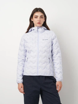 Пуховик зимовий короткий жіночий Columbia Omni-Heat Delta Ridge II Down Hooded Jacket 2088251-581 XS Блакитний (0990054801572_0195981112450)