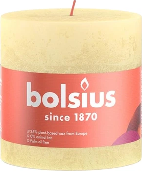 Свеча Bolsius Рустик столбик Shine 100 х 100 Светло-желтая (8717847154774)