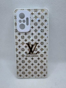 Чехол Fashion Marble для Xiaomi Redmi Note 10 Pro Louis Vuitton Белый