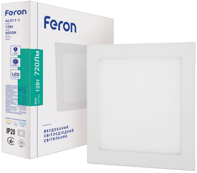 Світильник вбудований Feron AL511-1 12W 720Lm 4000K білий (2000018887967)