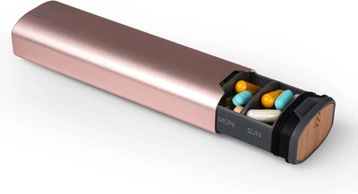 Премиальный контейнер для таблеток HigherHuman 7 Day Weekly Pill Organizer Satin Rose