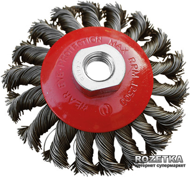 Щітка конусна Mastertool з плетеного дроту М14 115 мм (19-8011)